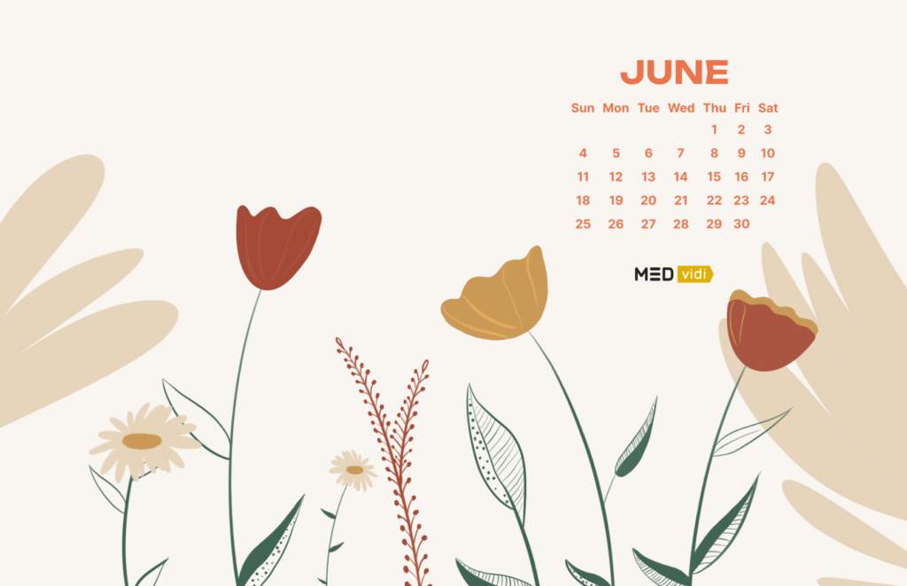 Mental Health Calendar for June 2023 - MEDvidi