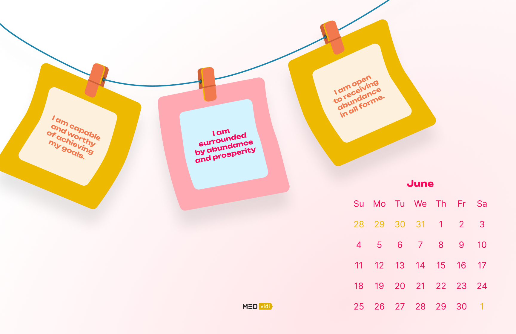 Free June Mental Health Calendars